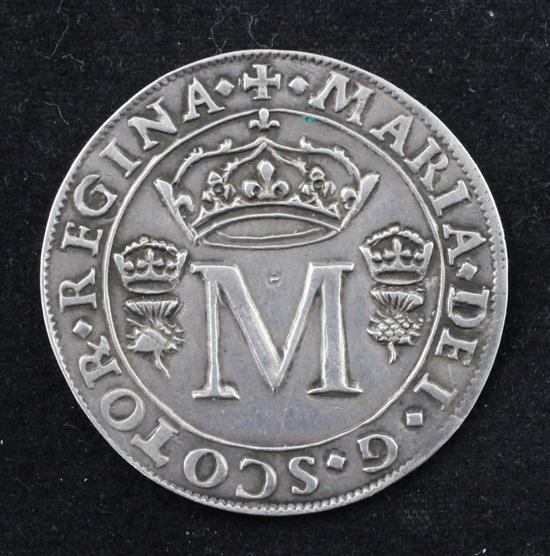 A rare Mary Queen of Scots silver pattern testoon or counter, c.1553,